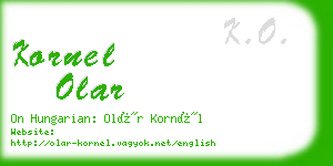 kornel olar business card